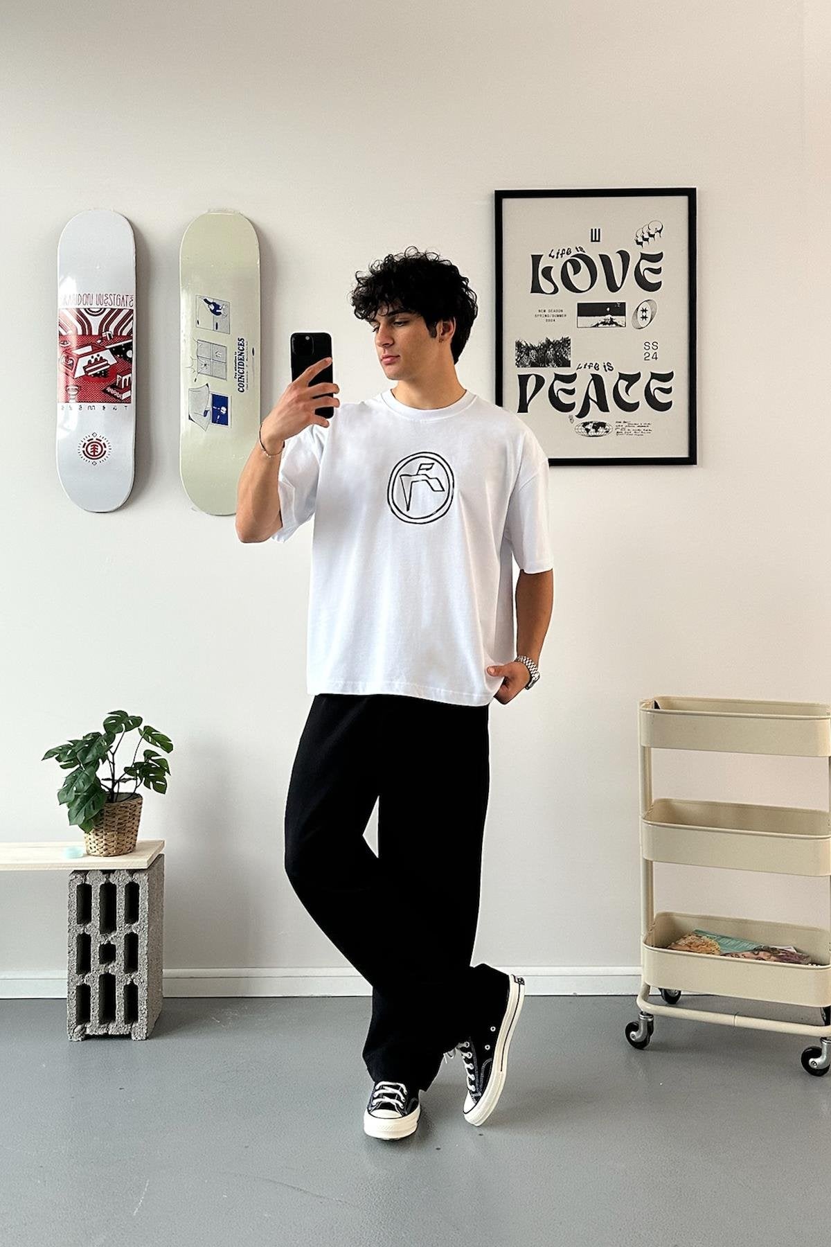 Circle Logo Printed Oversized T-Shirt
