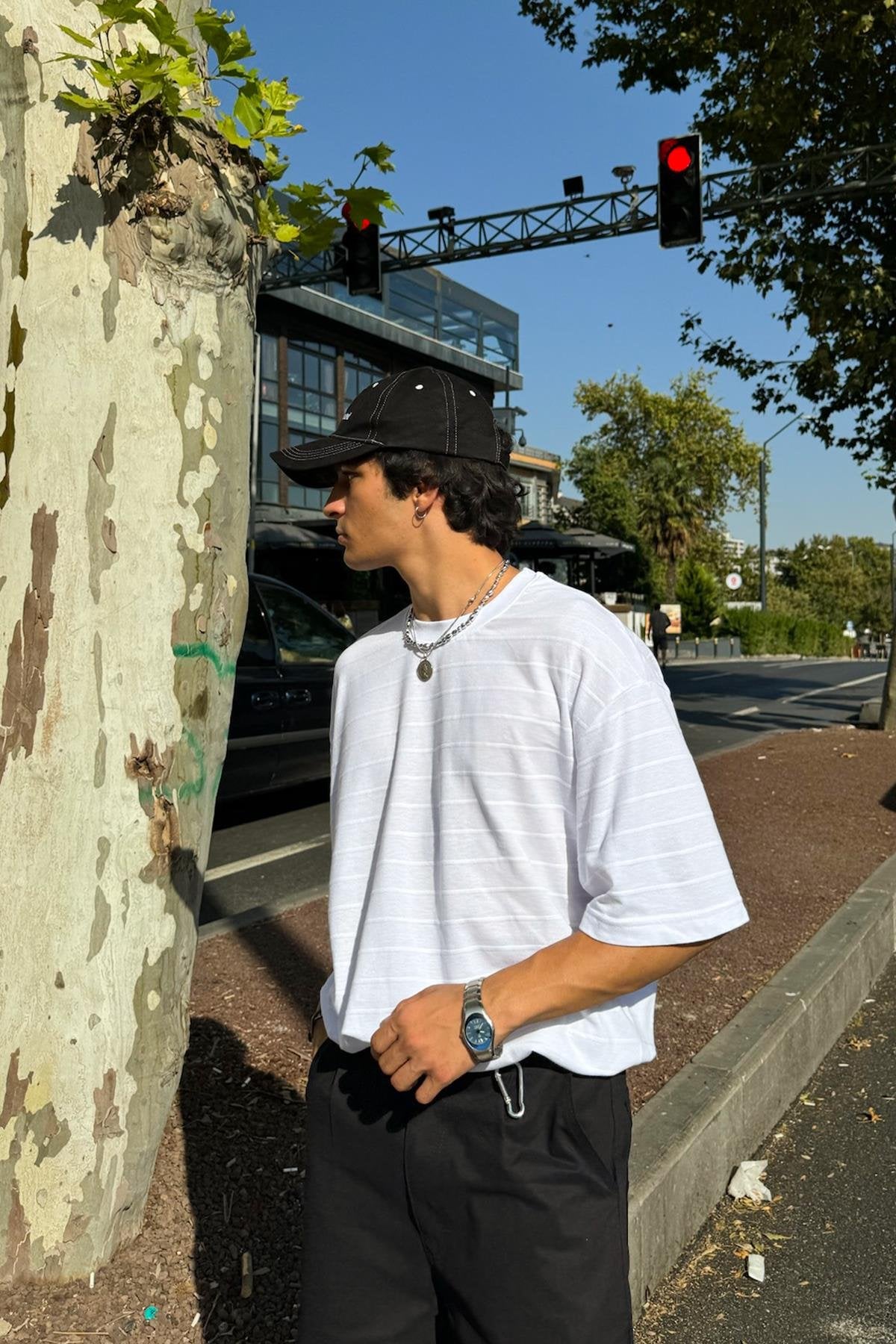 Striped Black Oversize T-Shirt
