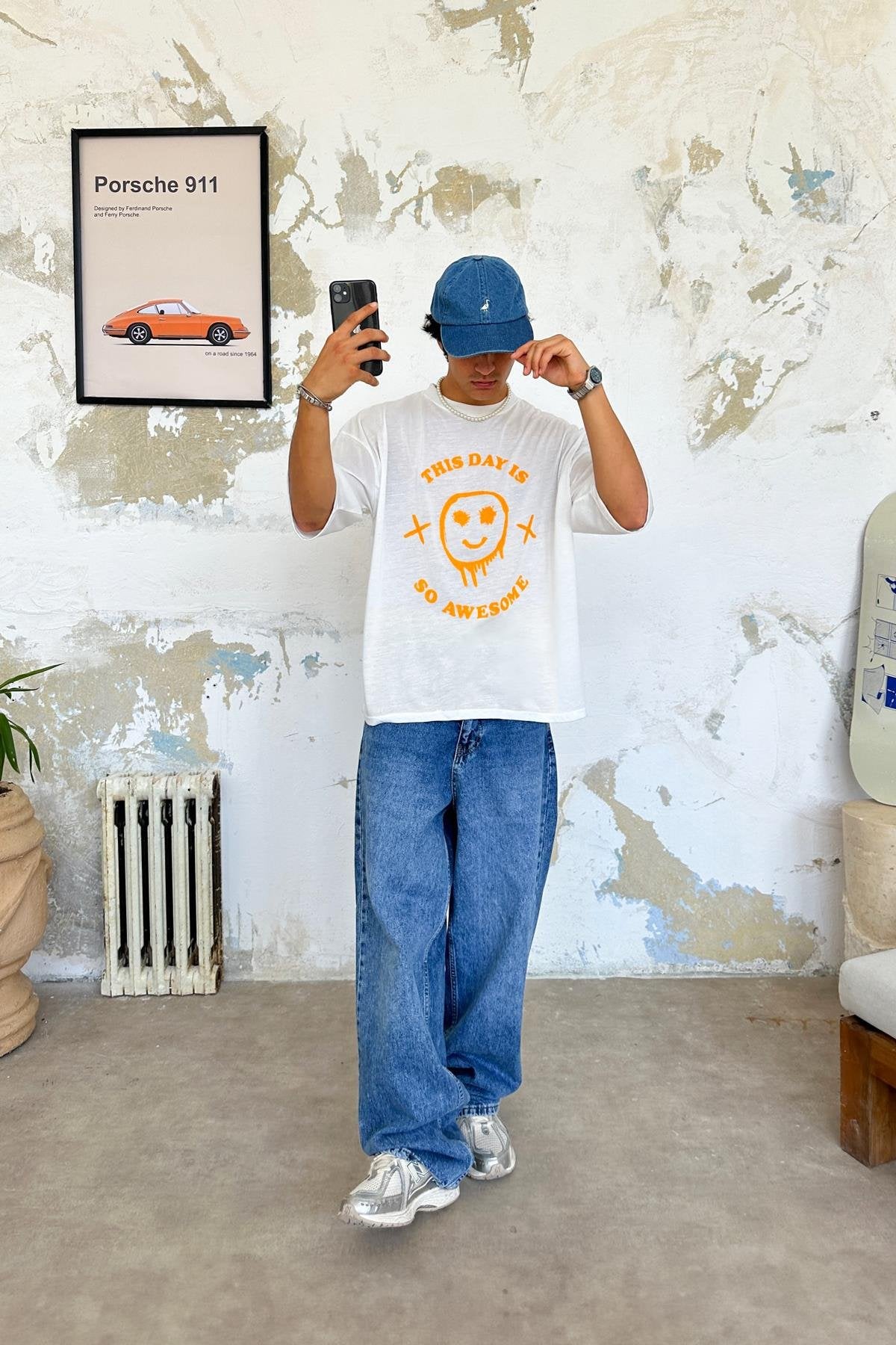 Drop Face Printed Oversize T-Shirt