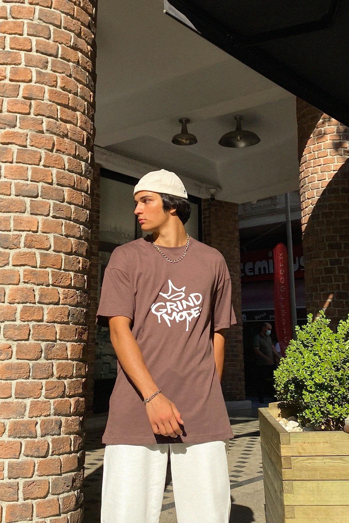 Gangsta Bear Back Printed Oversize Tshirt