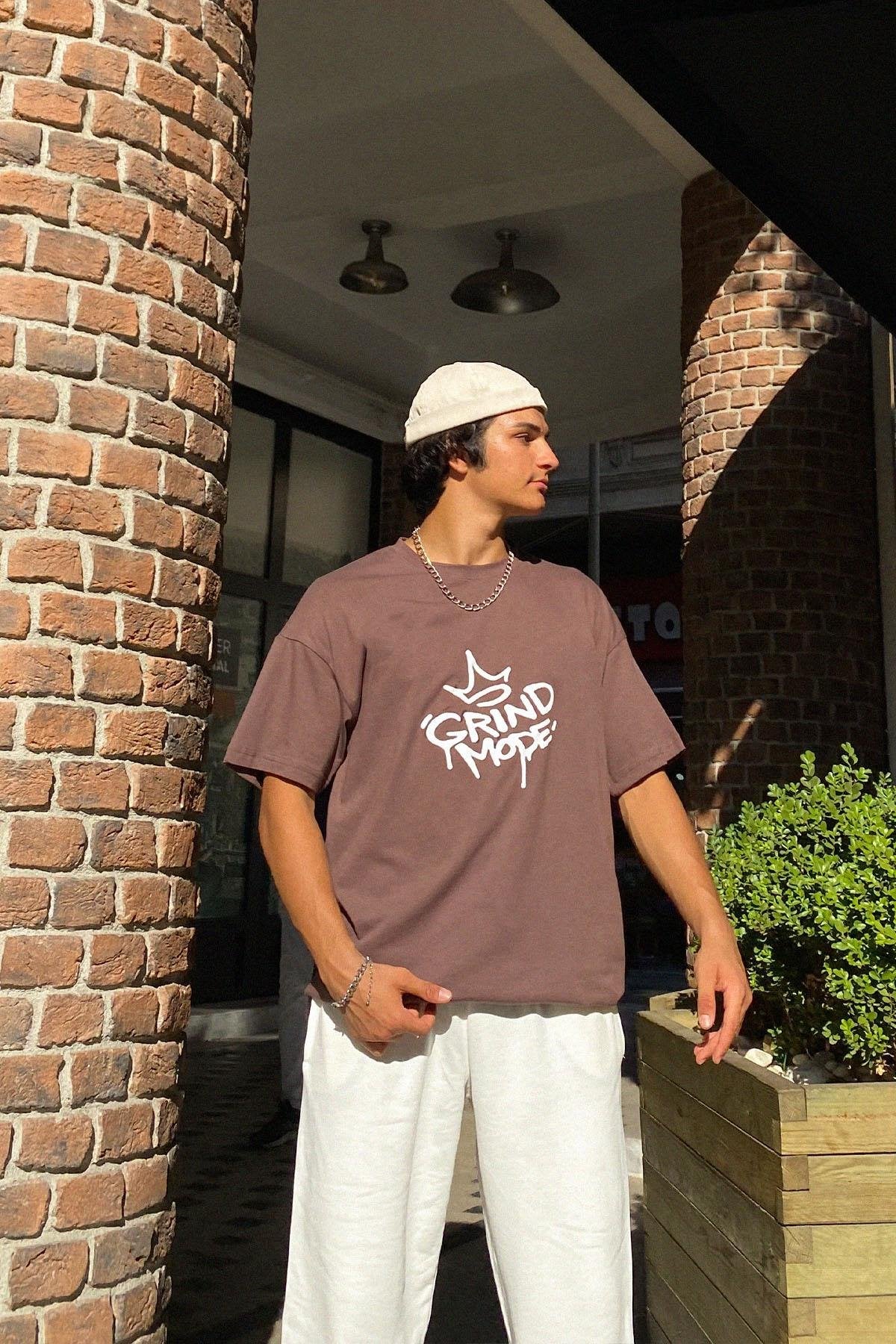 Gangsta Bear Back Printed Oversize Tshirt