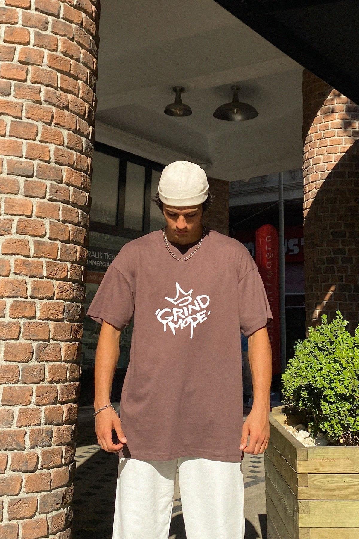 Gangsta Bear Back Printed Oversize Tshirt