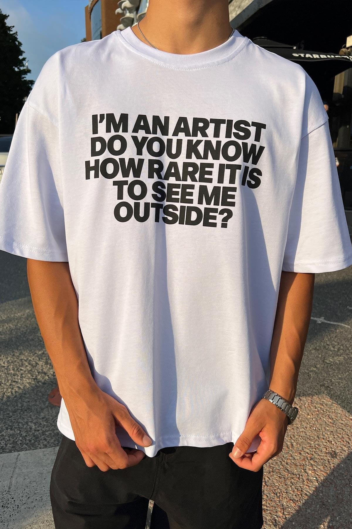 I'm an Artist Printed White Oversize T-Shirt
