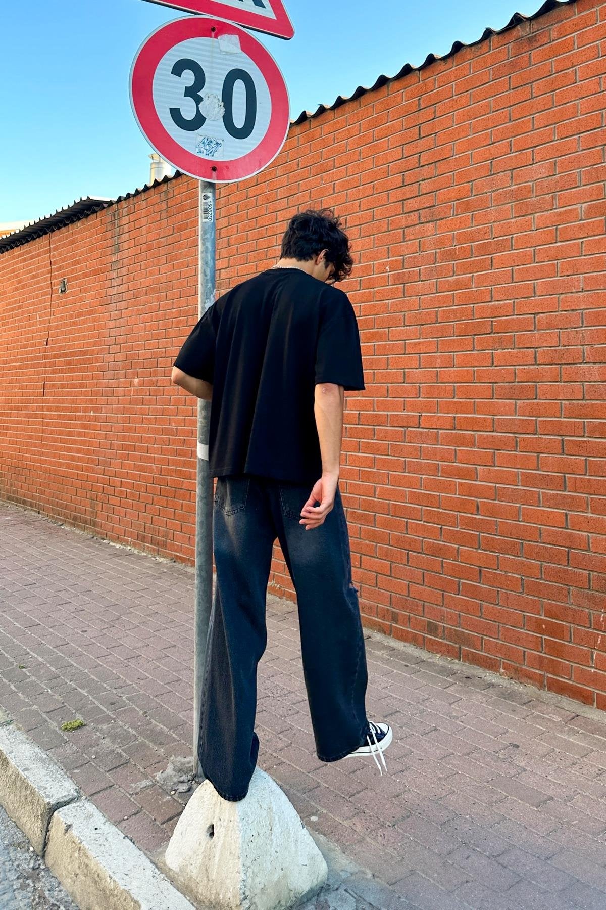 Just Be Stone Embroidered Oversize T-Shirt