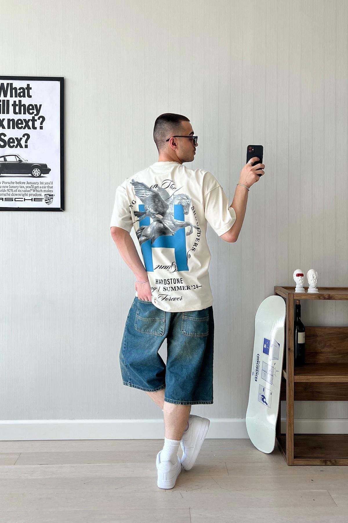 Kentaur Printed Beige Oversize T-shirt