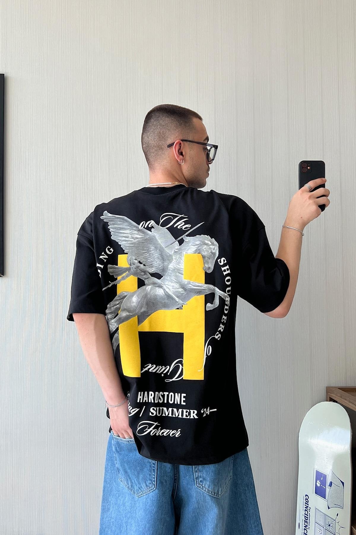 Kentaur Printed Beige Oversize T-shirt
