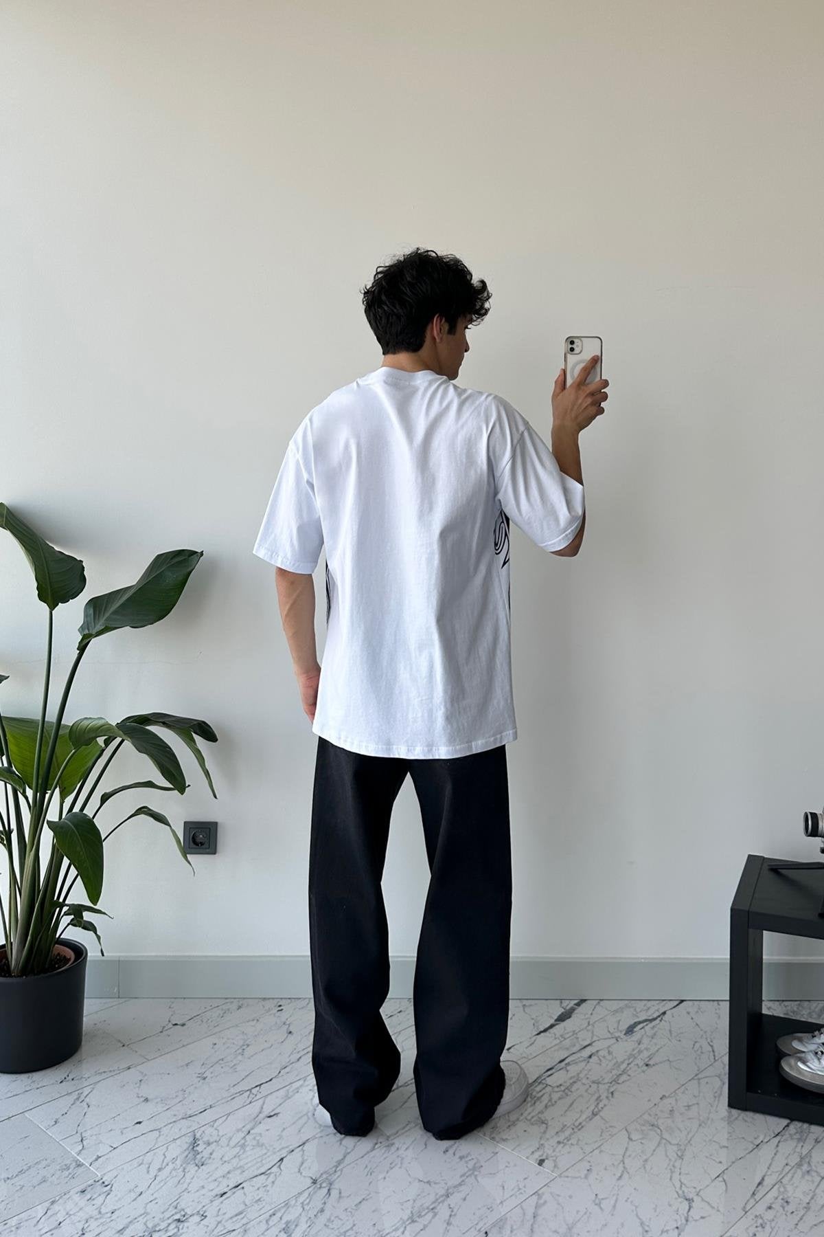 Front Printed White Oversize T-Shirt