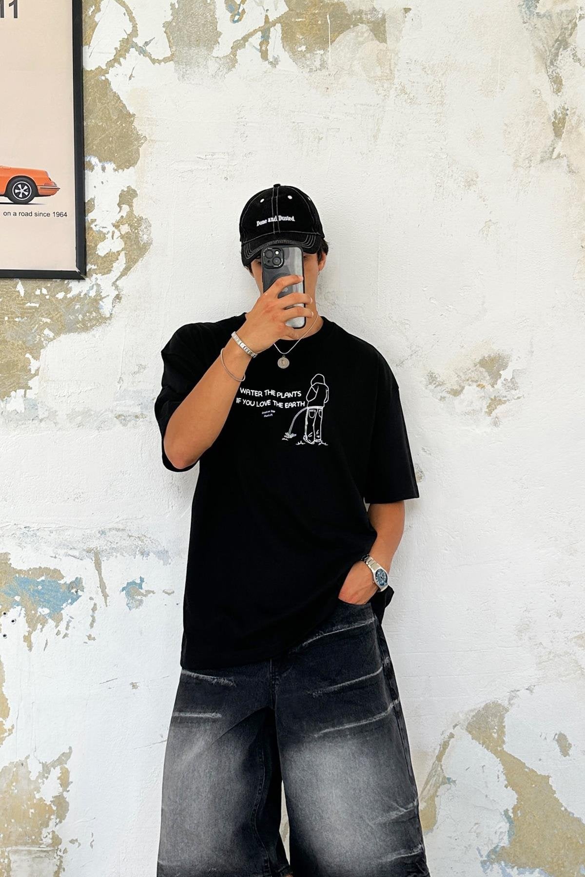 Peeing Zone Oversize Printed T-Shirt