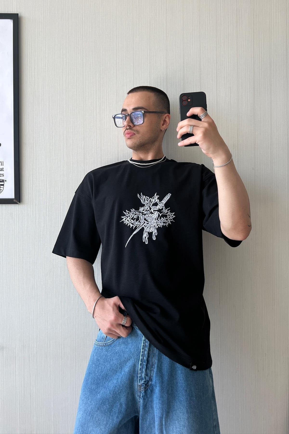 Samurai Embroidered Oversize T-Shirt