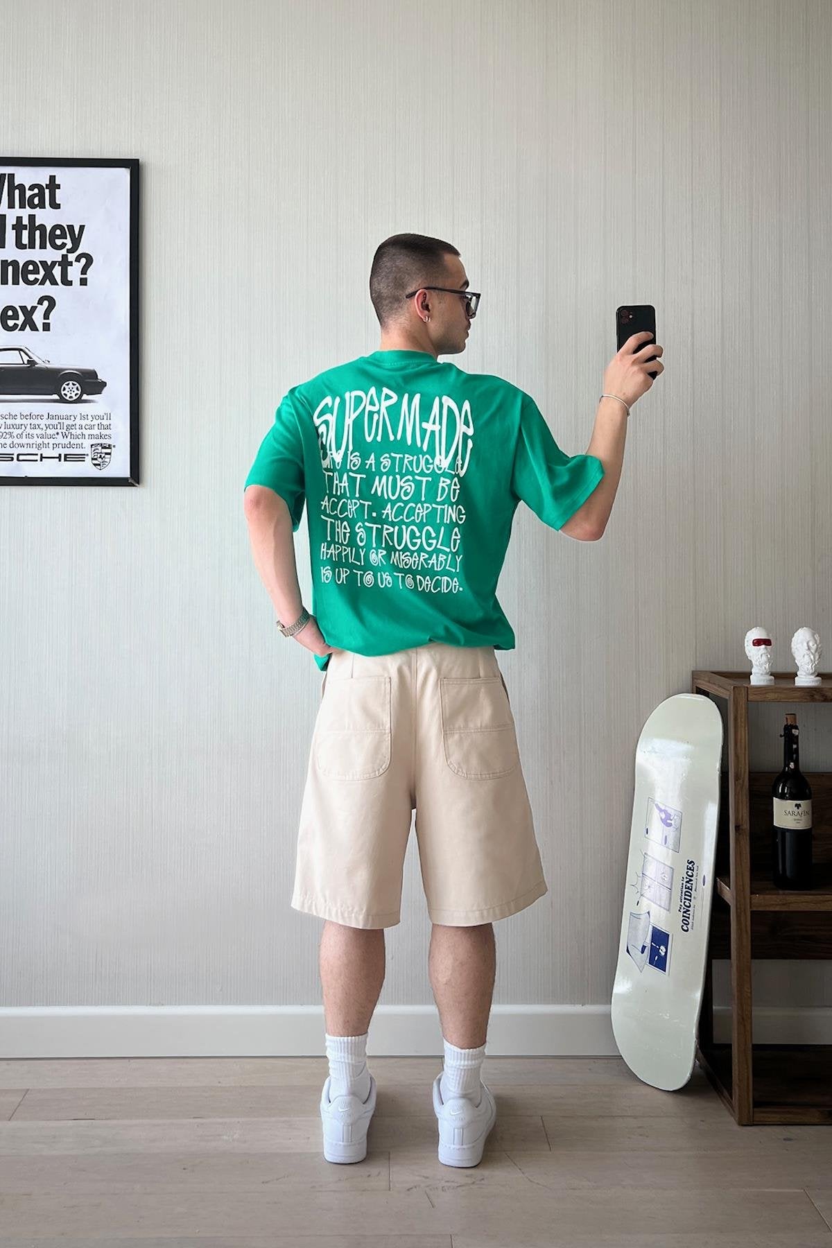 Supermade Printed Green Oversized T-shirt