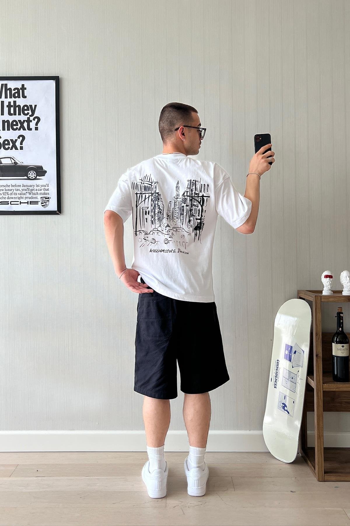 WB Brooklyn Printed White Oversize T-Shirt