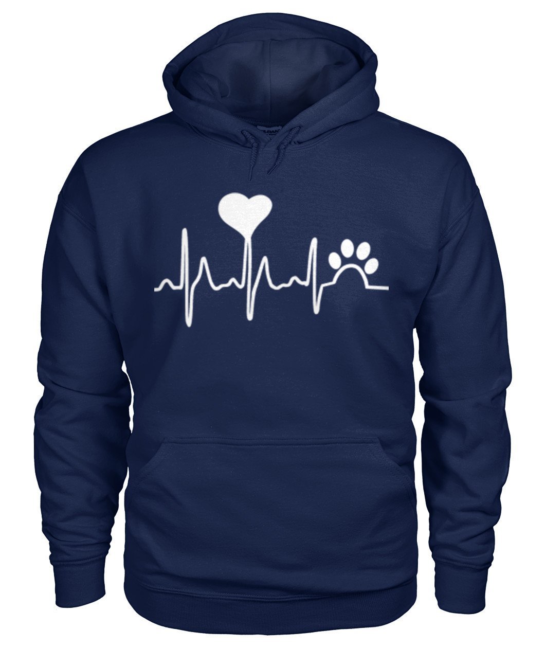 Tier Herzschlag Gildan Hoodie - TeePerfect