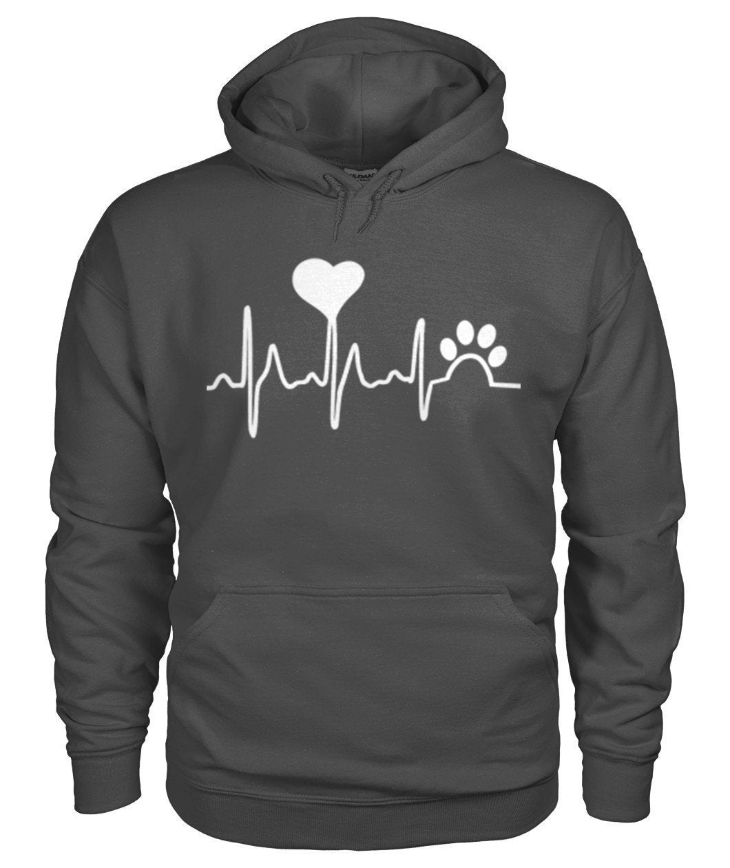 Tier Herzschlag Gildan Hoodie - TeePerfect