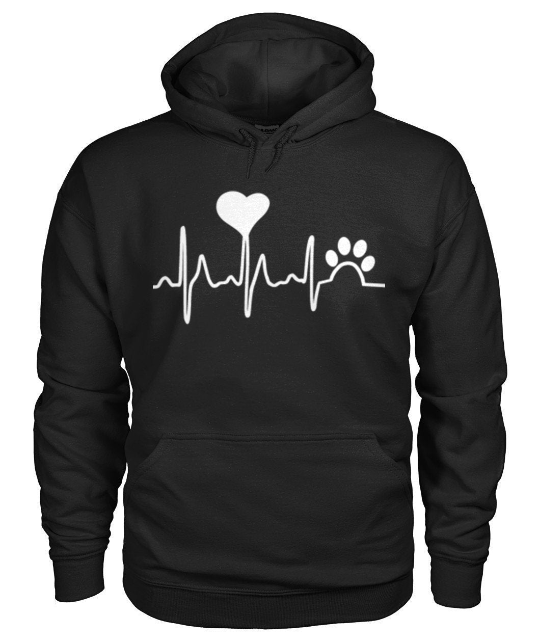 Tier Herzschlag Gildan Hoodie - TeePerfect