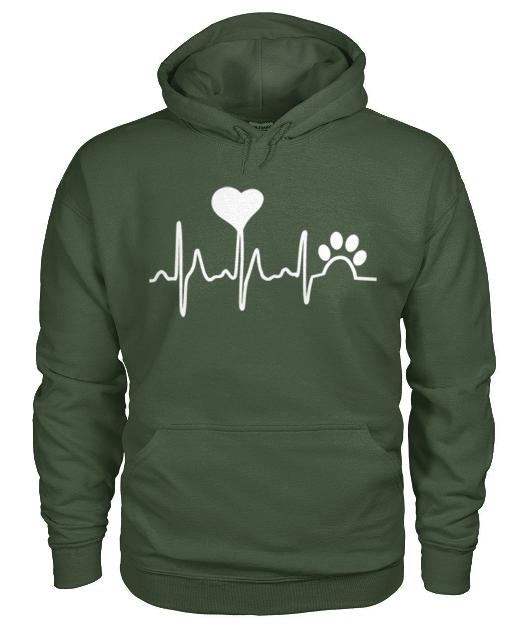 Tier Herzschlag Gildan Hoodie - TeePerfect