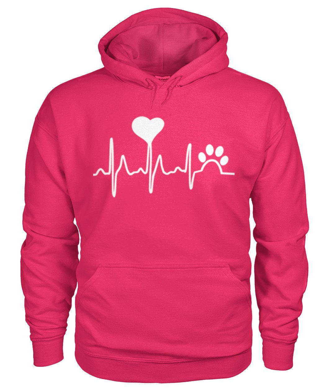 Tier Herzschlag Gildan Hoodie - TeePerfect
