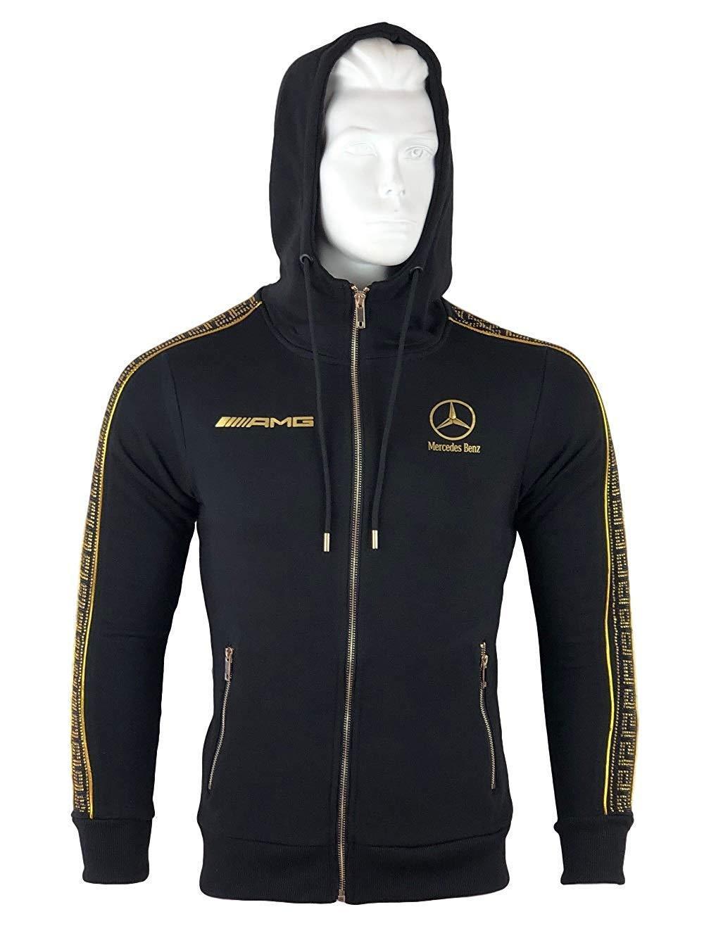 Ensemble de survêtement Mercedes AMG Noir Bandes Strass-Survetement-AlphaPlace-Pixefy