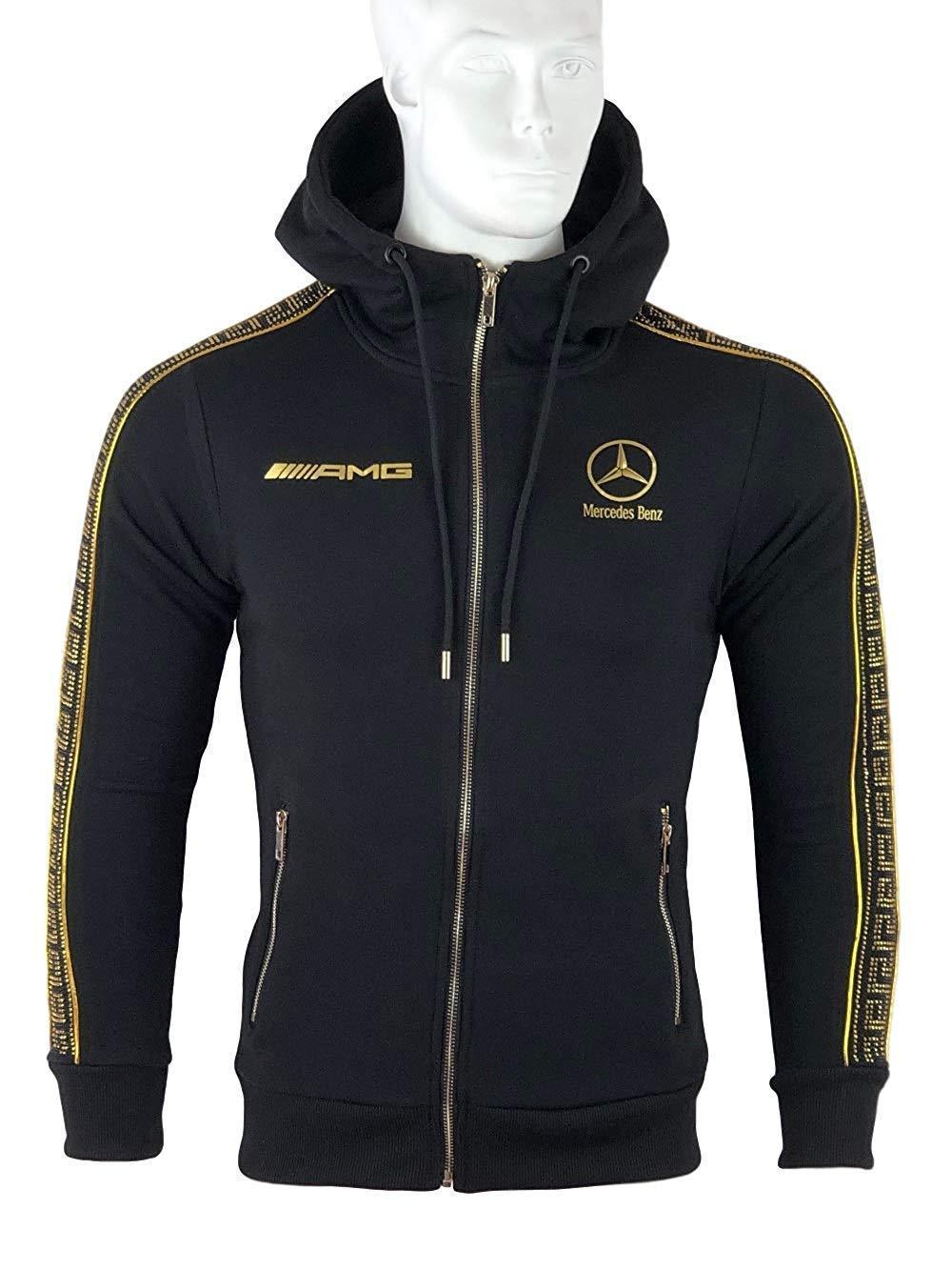 Ensemble de survêtement Mercedes AMG Noir Bandes Strass-Survetement-AlphaPlace-Pixefy