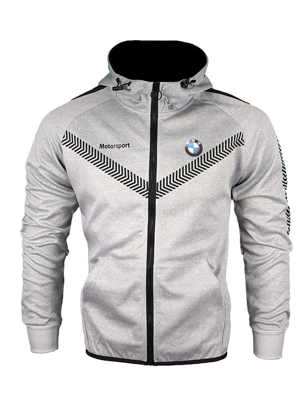 Survetement BMW Ensemble Motorsport Jogging Training Gris Bandes Noires Logo-Survetement-AlphaPlace-Pixefy