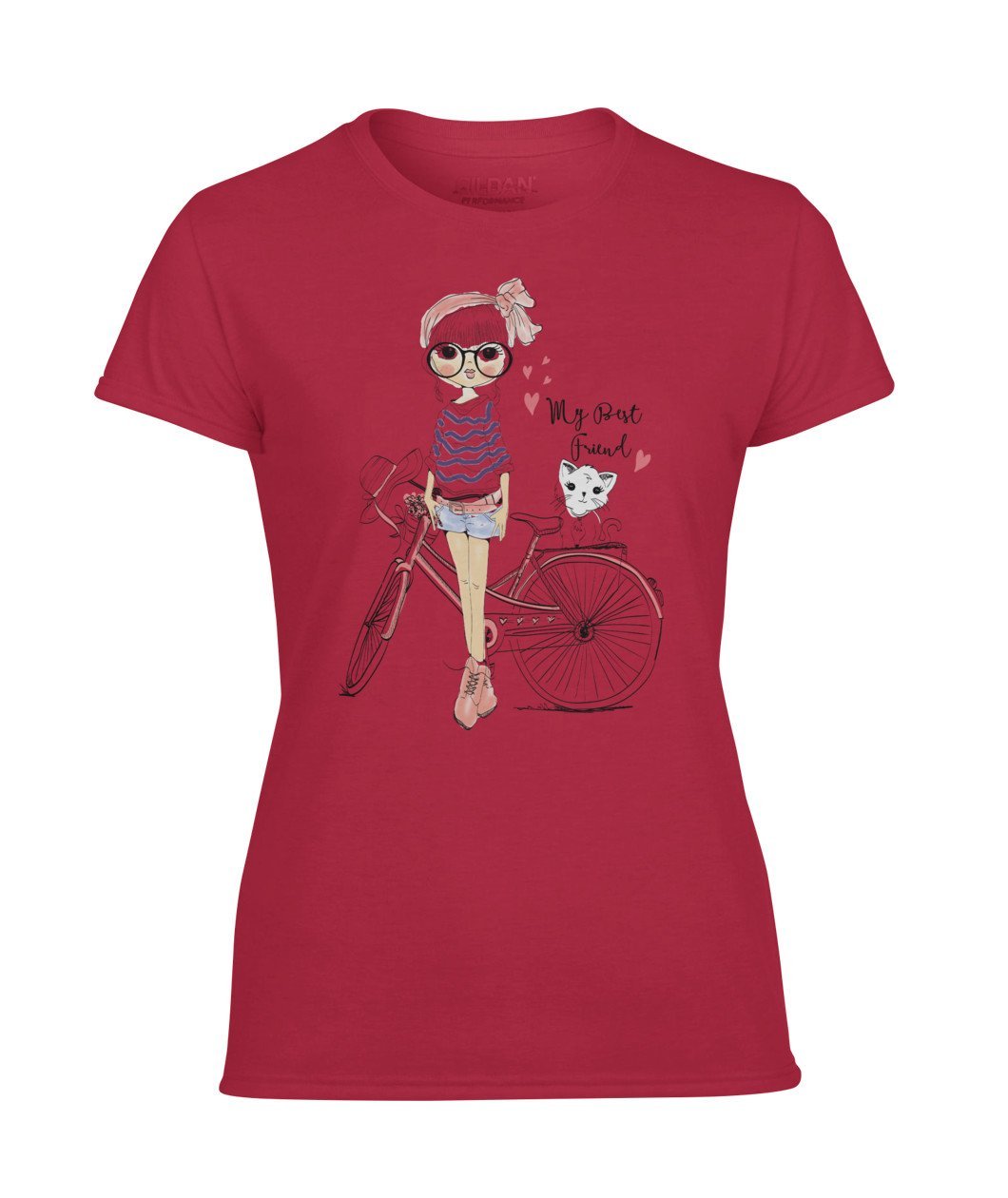 Das kleine Mädchen mit Katze Women's Performance Tee - TeePerfect
