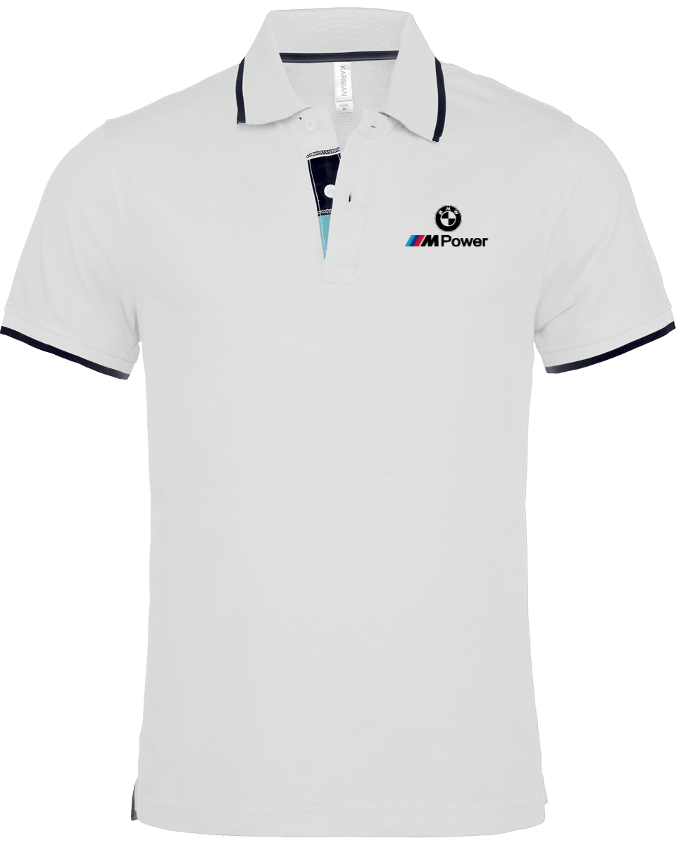 BMW Polo Shirt Men border neck