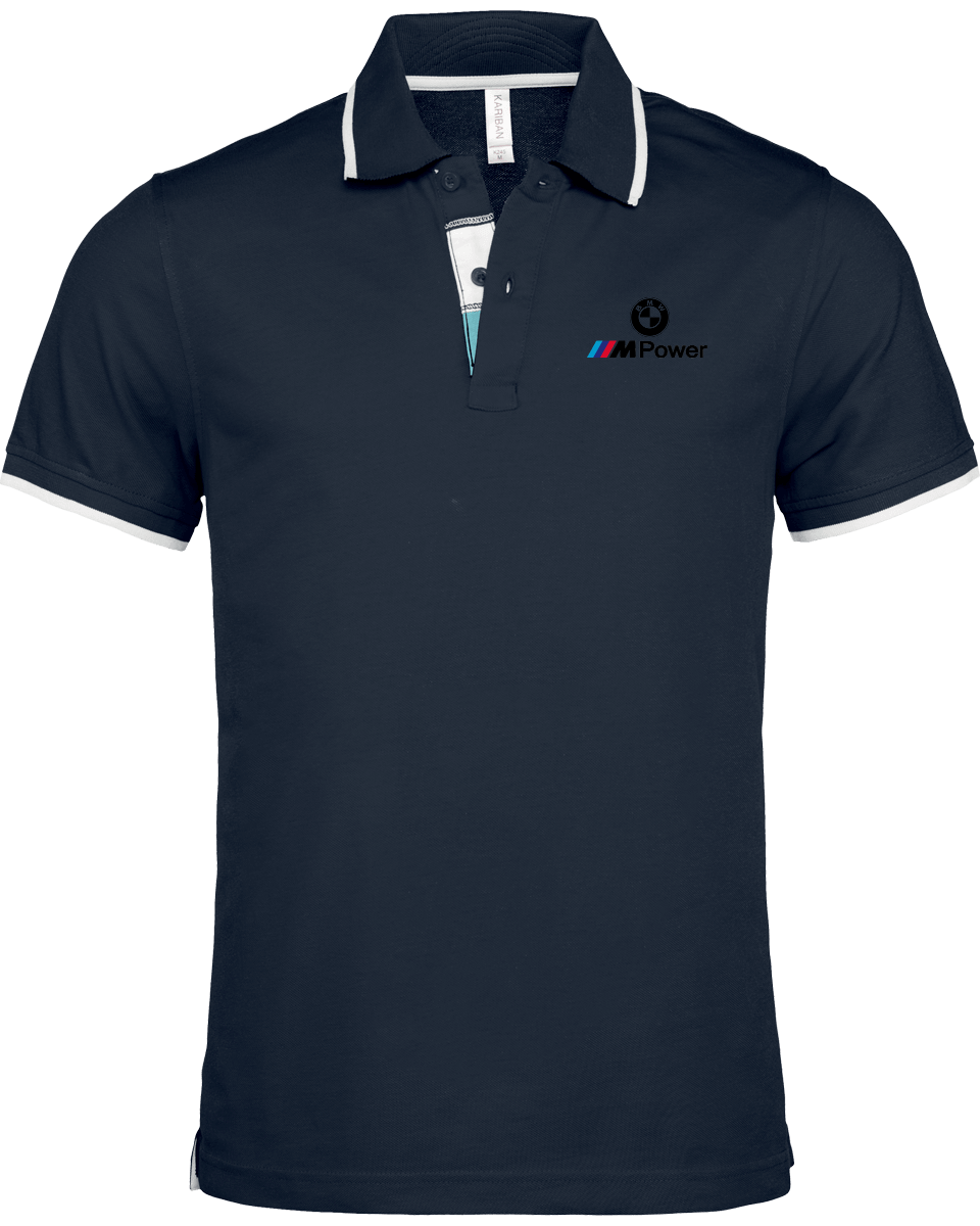 BMW Polo Shirt Men border neck