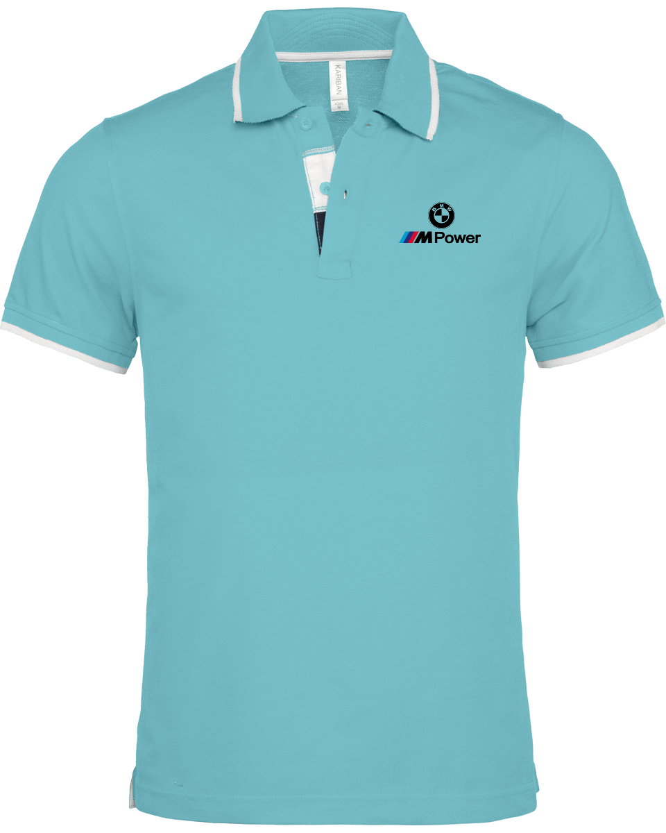 BMW Polo Shirt Men border neck