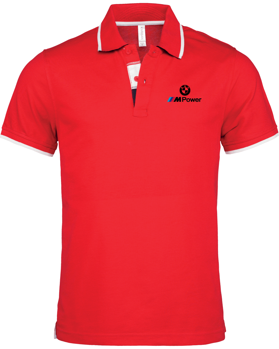 BMW Polo Shirt Men border neck