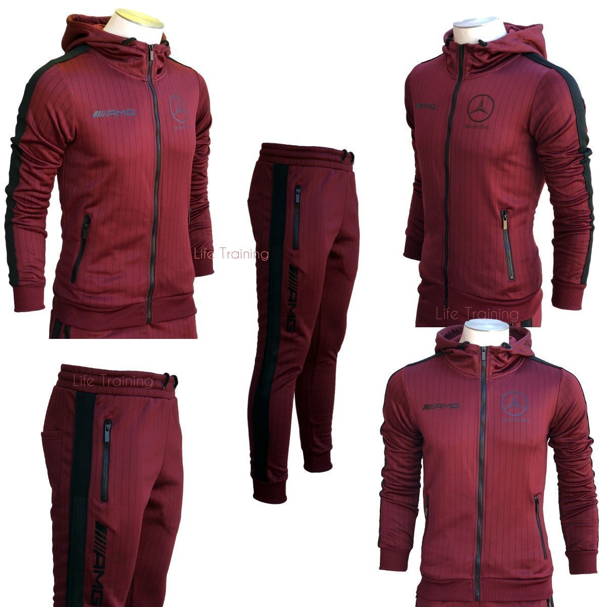 AMG Mercedes Navy Red Survetement Hiver Mode Homme-Survetement-AlphaPlace-Pixefy