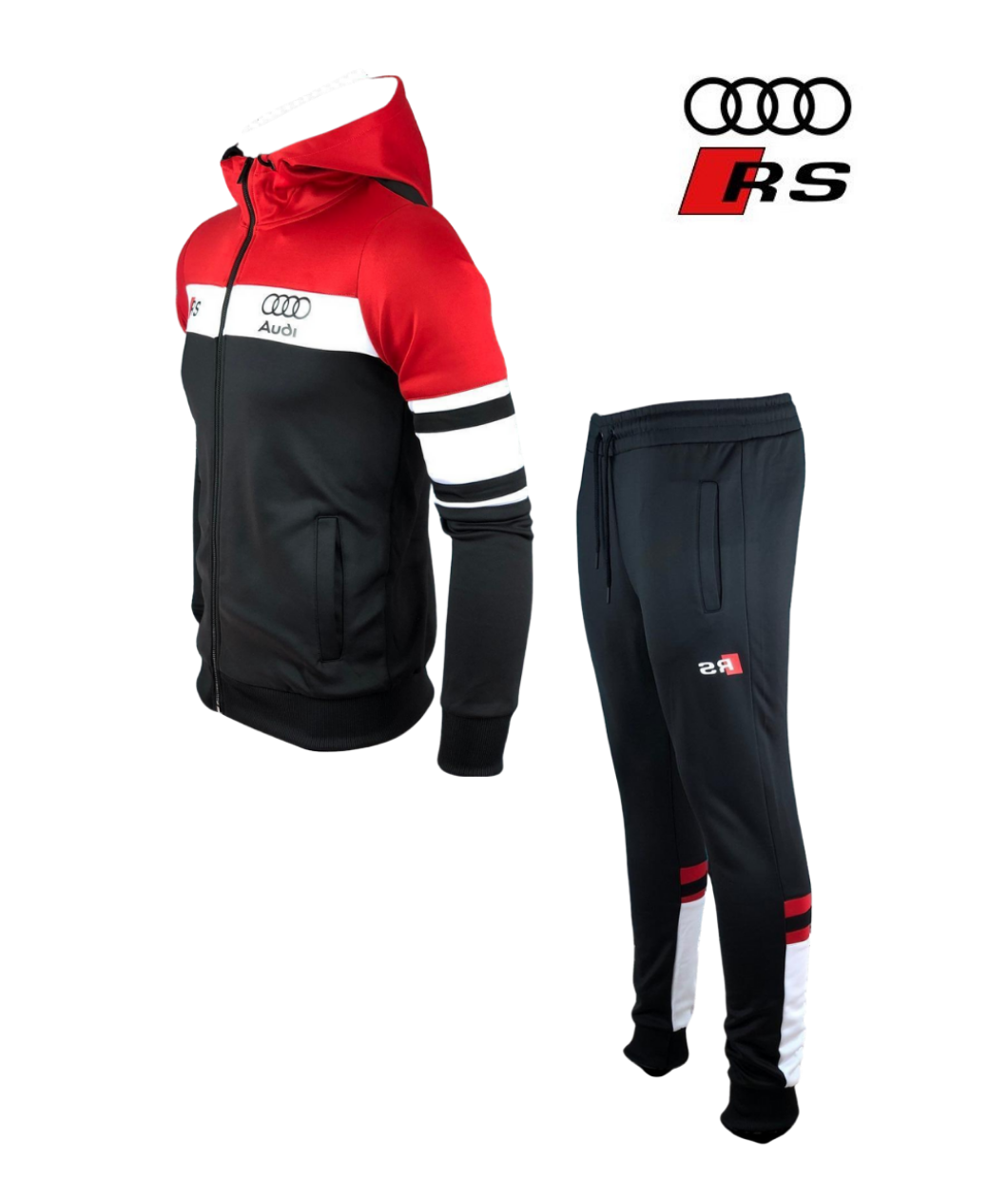 Men Audi Tracksuit Red Black White AUDI