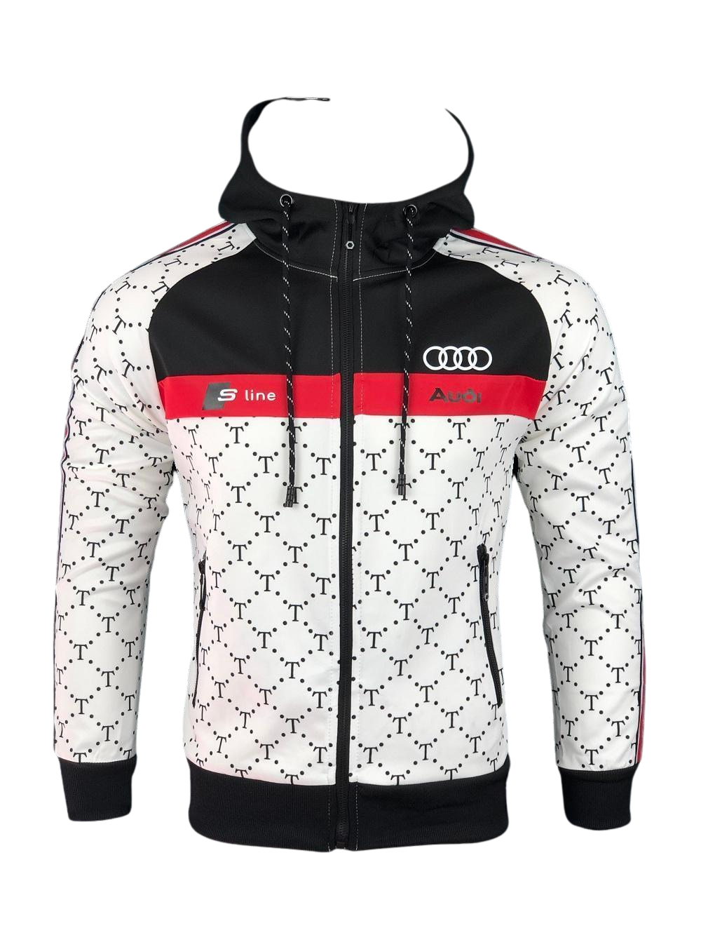 Audi Tracksuit Black White Bande Red Audi RS