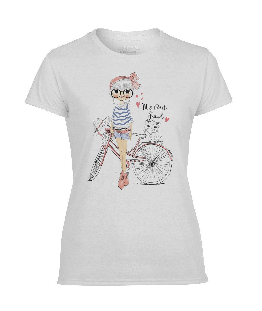 Das kleine Mädchen mit Katze Women's Performance Tee - TeePerfect