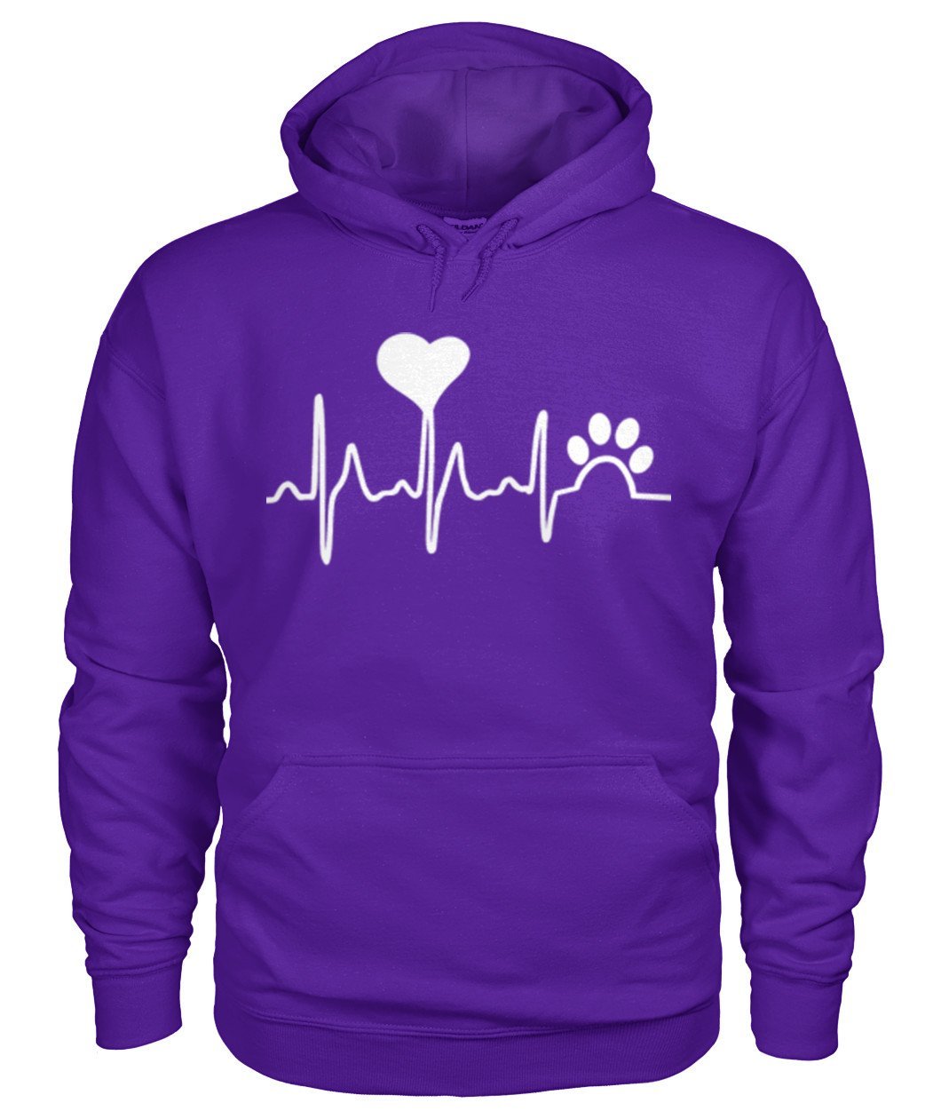 Tier Herzschlag Gildan Hoodie - TeePerfect