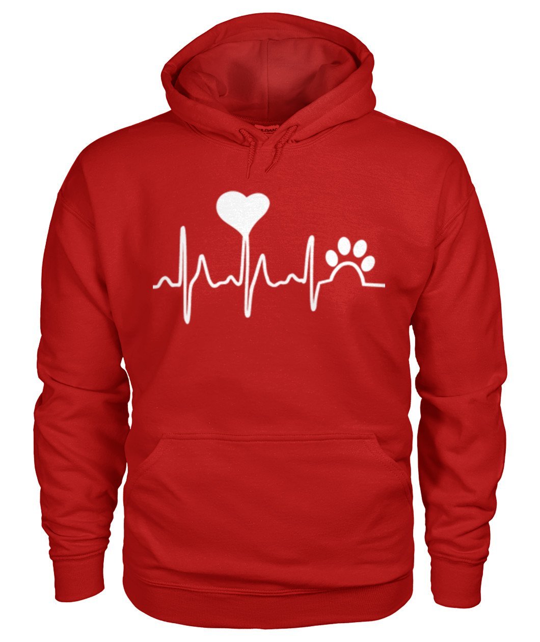 Tier Herzschlag Gildan Hoodie - TeePerfect