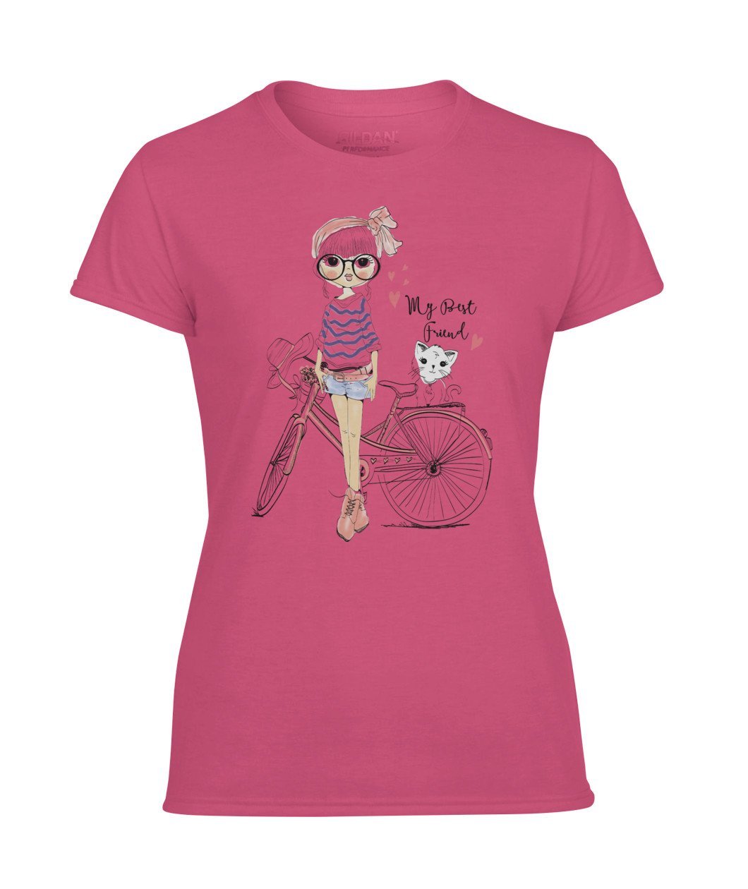 Das kleine Mädchen mit Katze Women's Performance Tee - TeePerfect