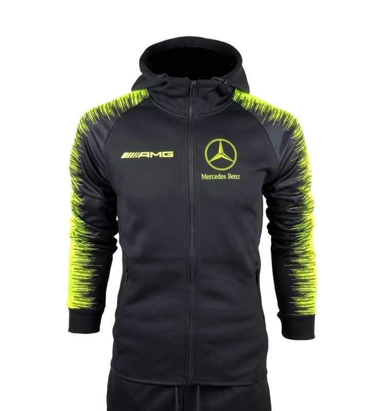 Mercedes Tracksuit Men Black/Yellow Sport