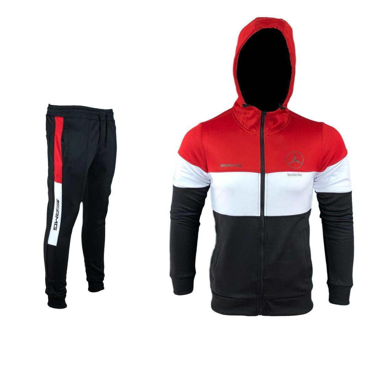Ensemble de Survêtement Training Rouge Noir Blanc Mercedes AMG-Survêtement-frauto-Pixefy