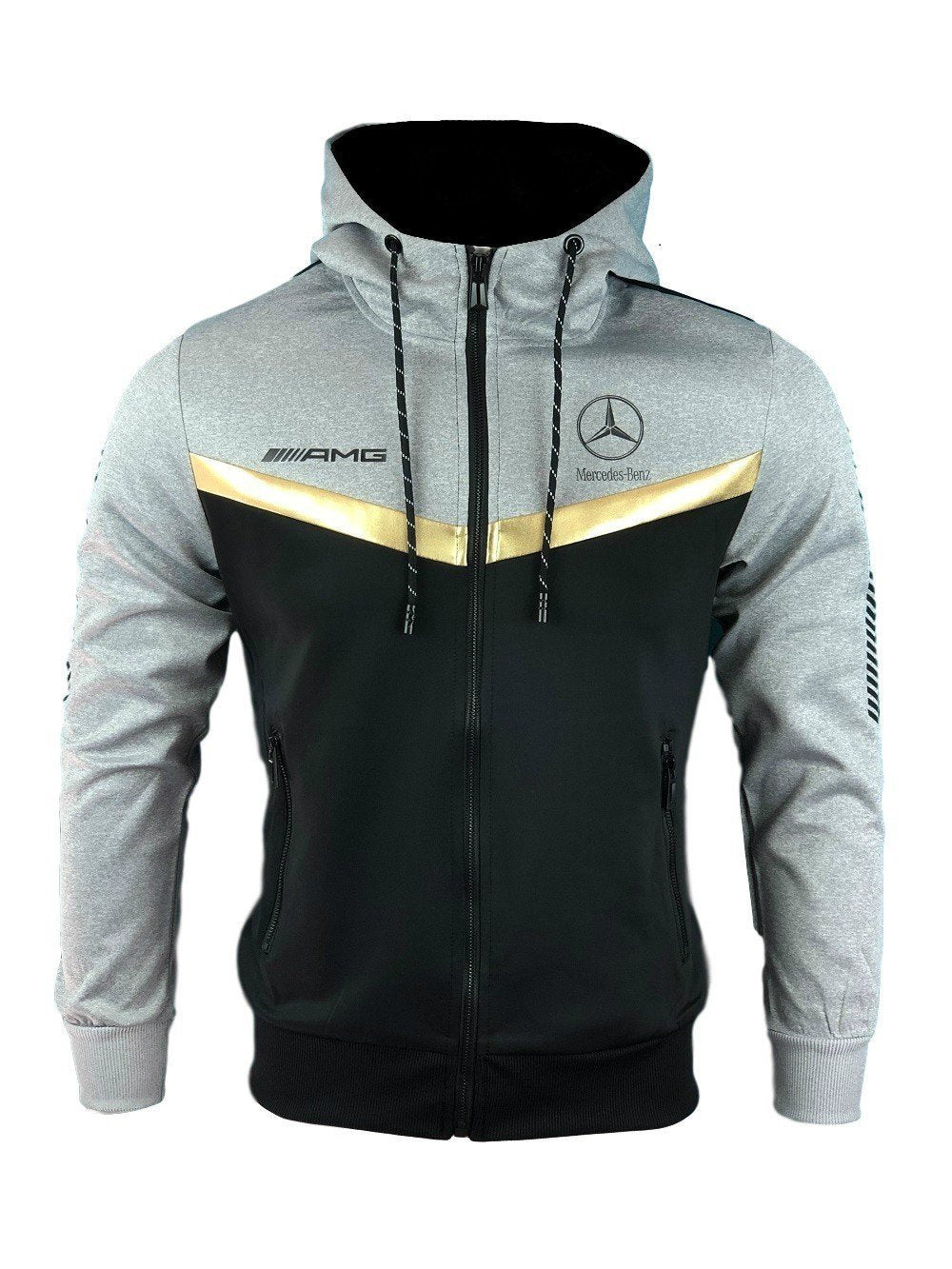 Survêtement Homme été Gris Or Bande Noir Motif Mercedes AMG-Survêtement-frauto-Pixefy