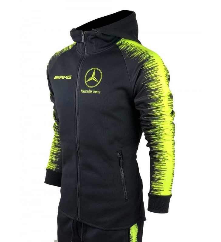 Mercedes Tracksuit Men Black/Yellow Sport