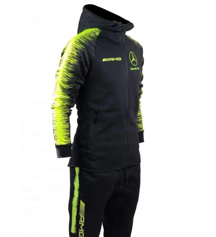 Mercedes Tracksuit Men Black/Yellow Sport