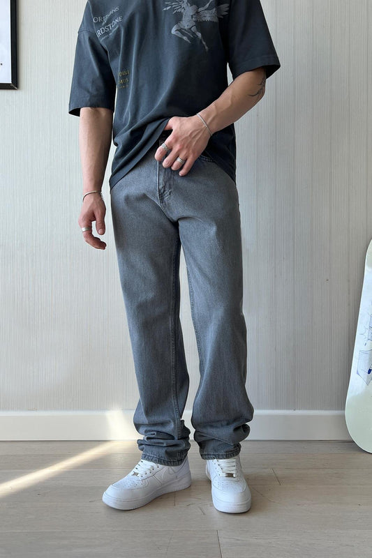 Basic Dark Grey Baggy Jeans