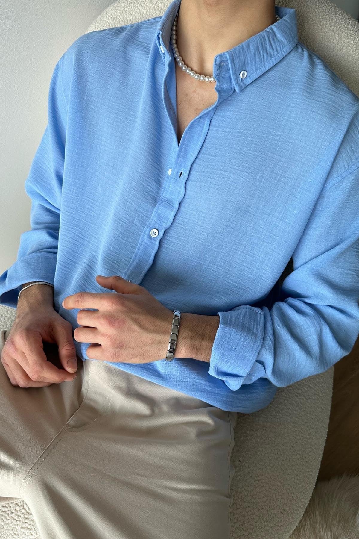 Chill Cozy Relax Fit Blue Shirt