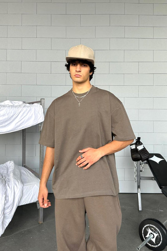 Basic Light Brown Oversize T-shirt