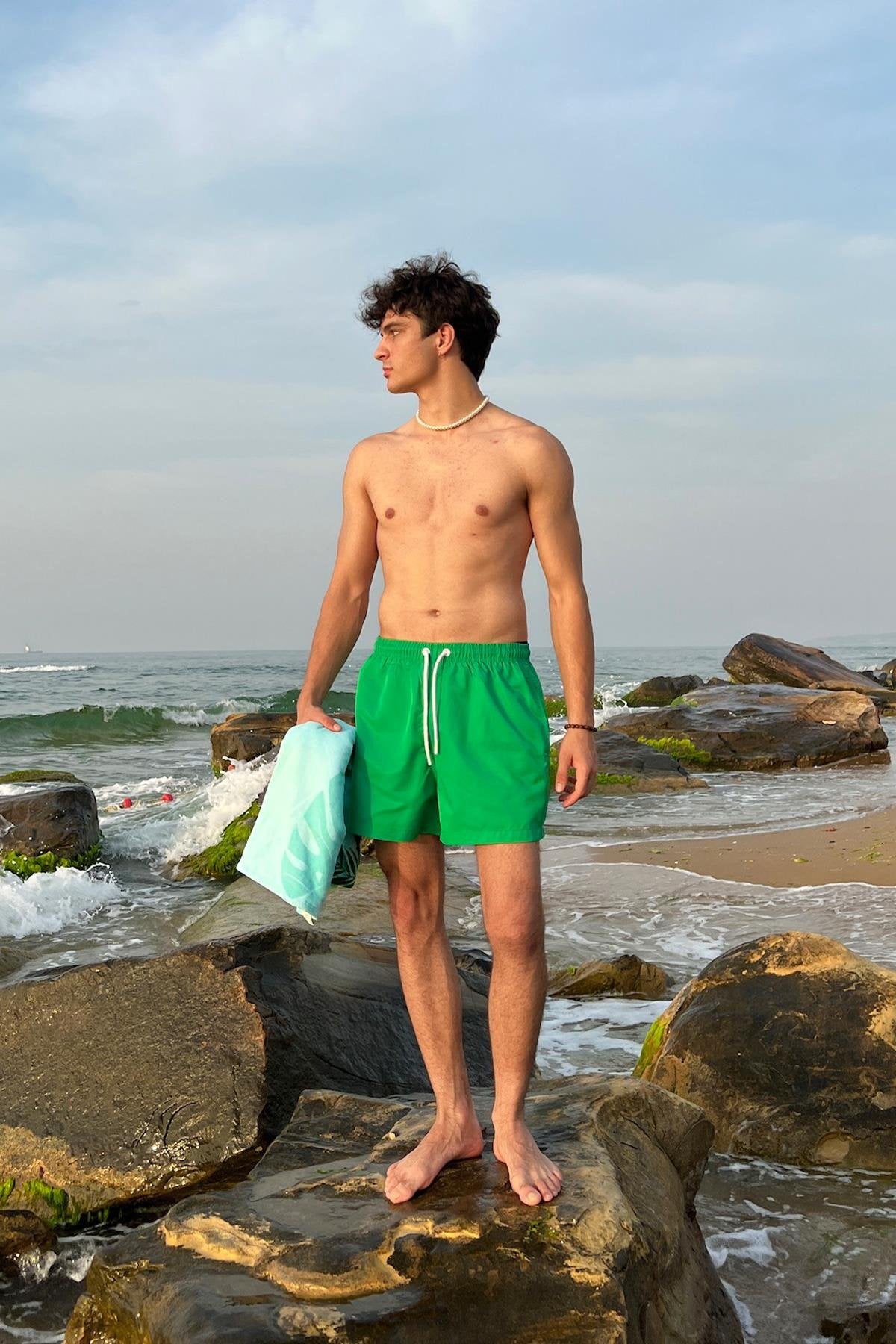 Basic White Swim Shorts