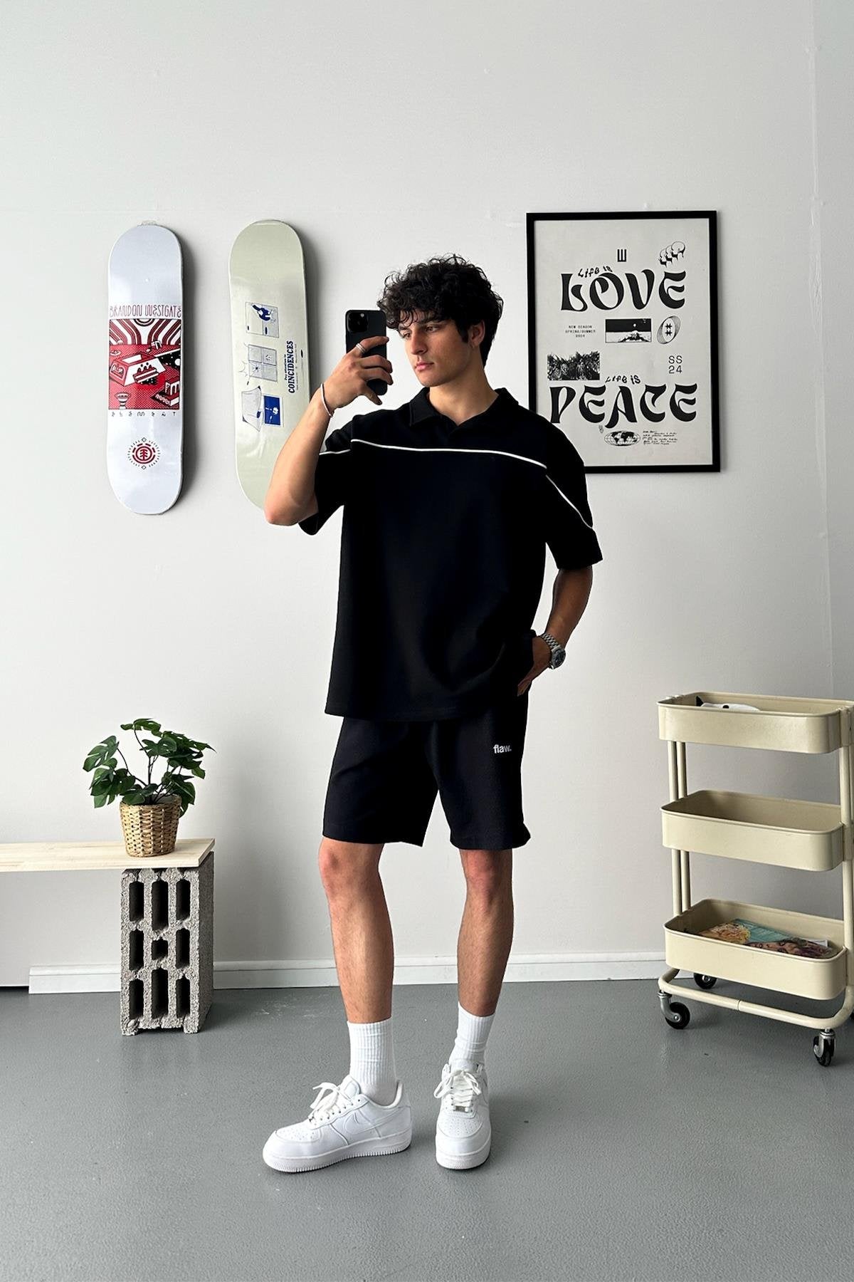 Biye Geçiş Polo Yaka Oversize T-Shirt