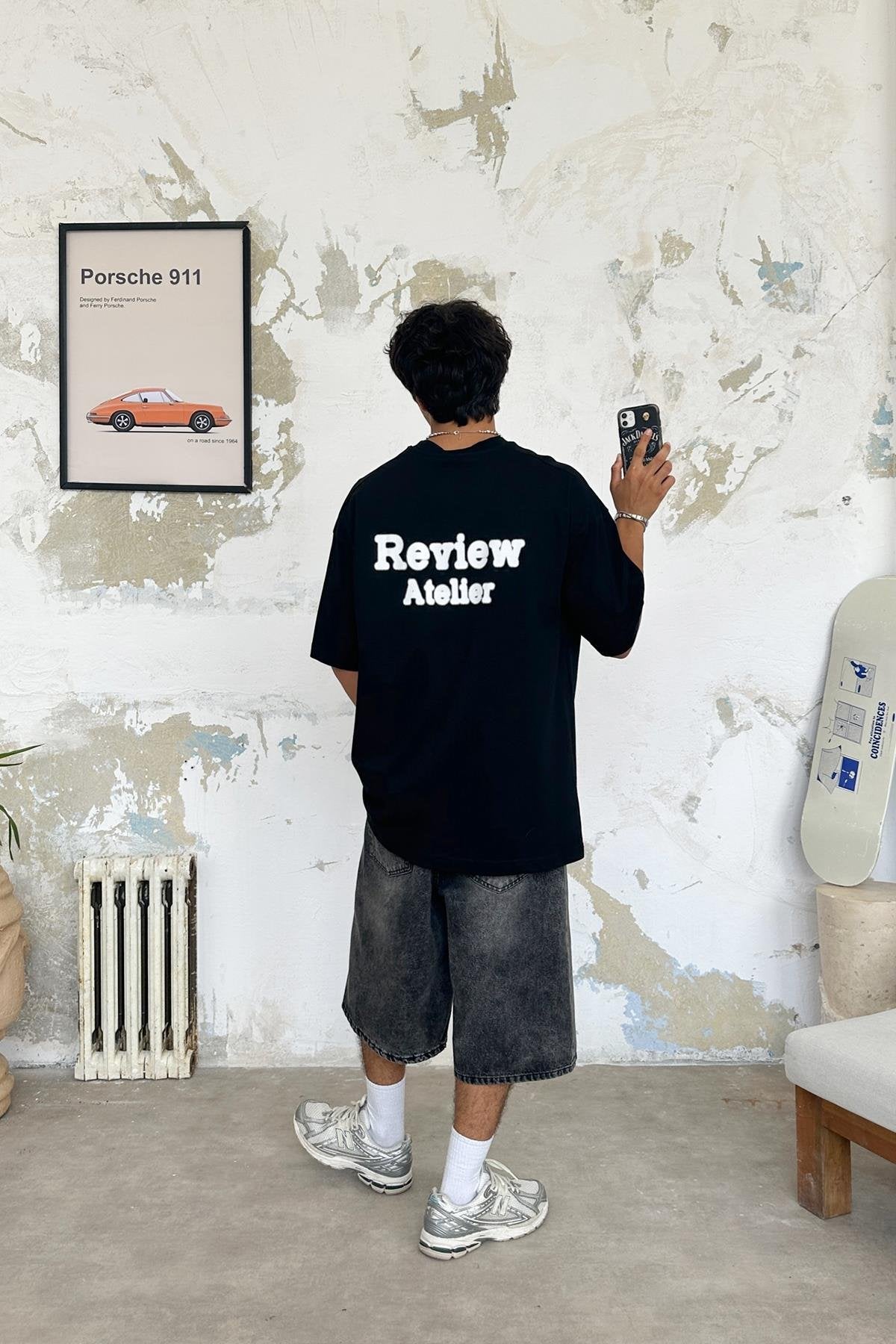 Blurry View Printed Oversize T-Shirt
