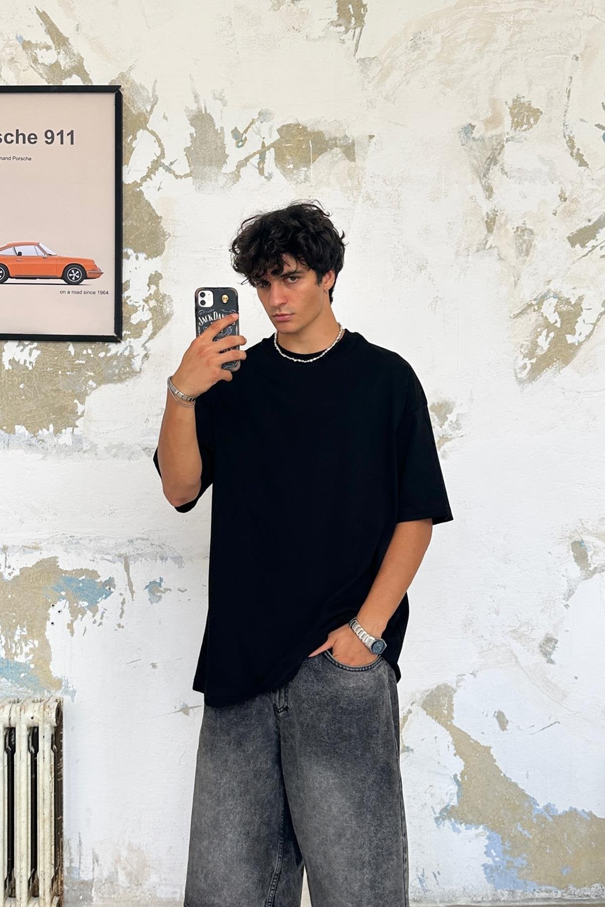 Blurry View Printed Oversize T-Shirt