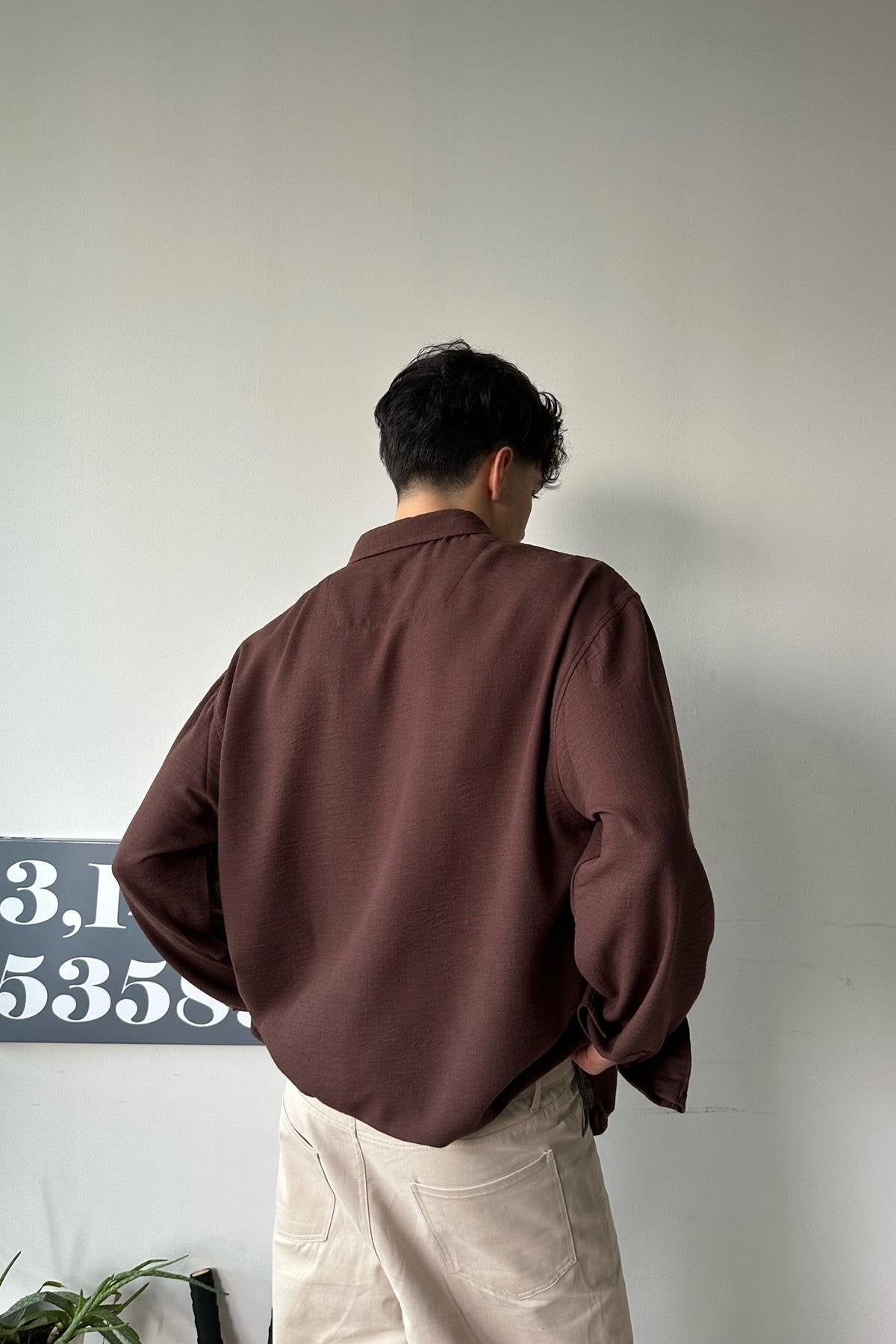 Chill Cozy Relax Fit Brown Shirt