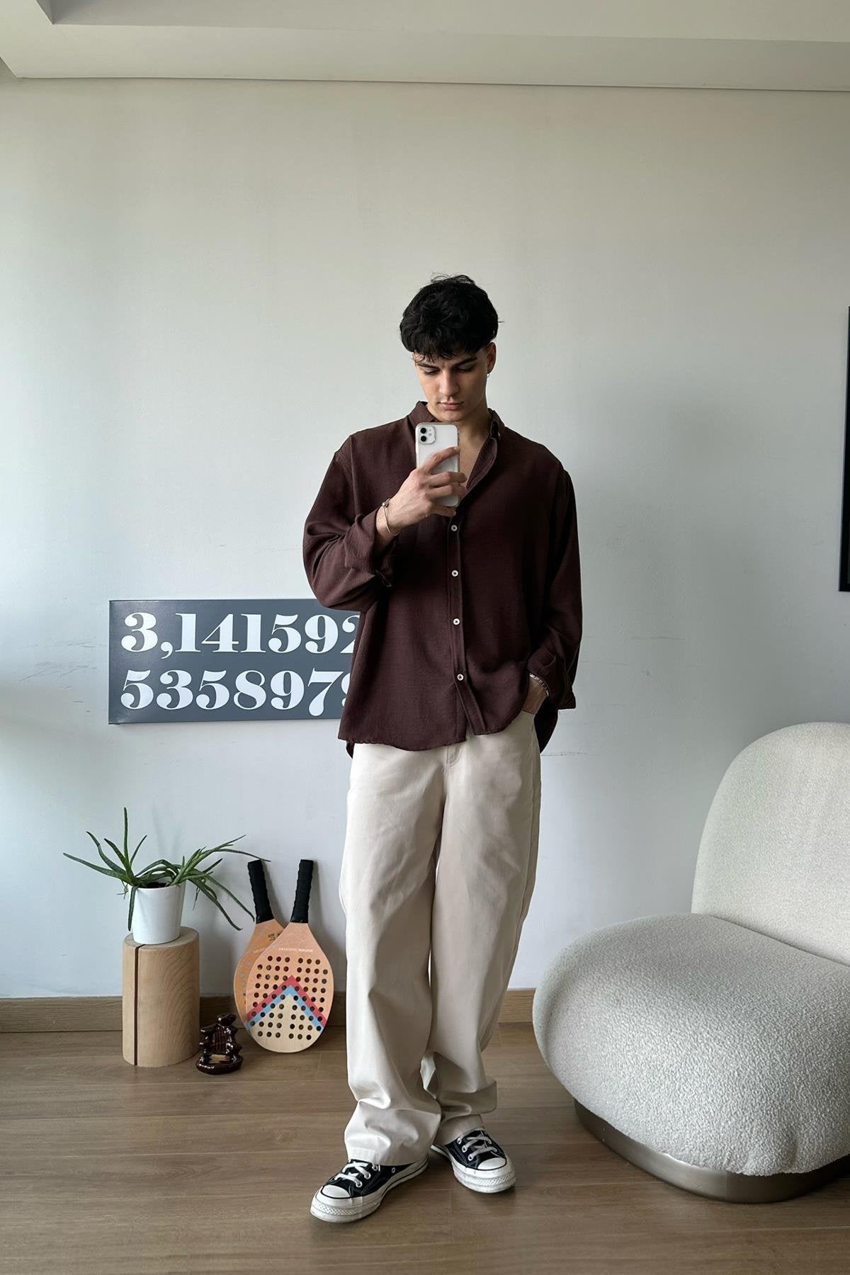 Chill Cozy Relax Fit Brown Shirt