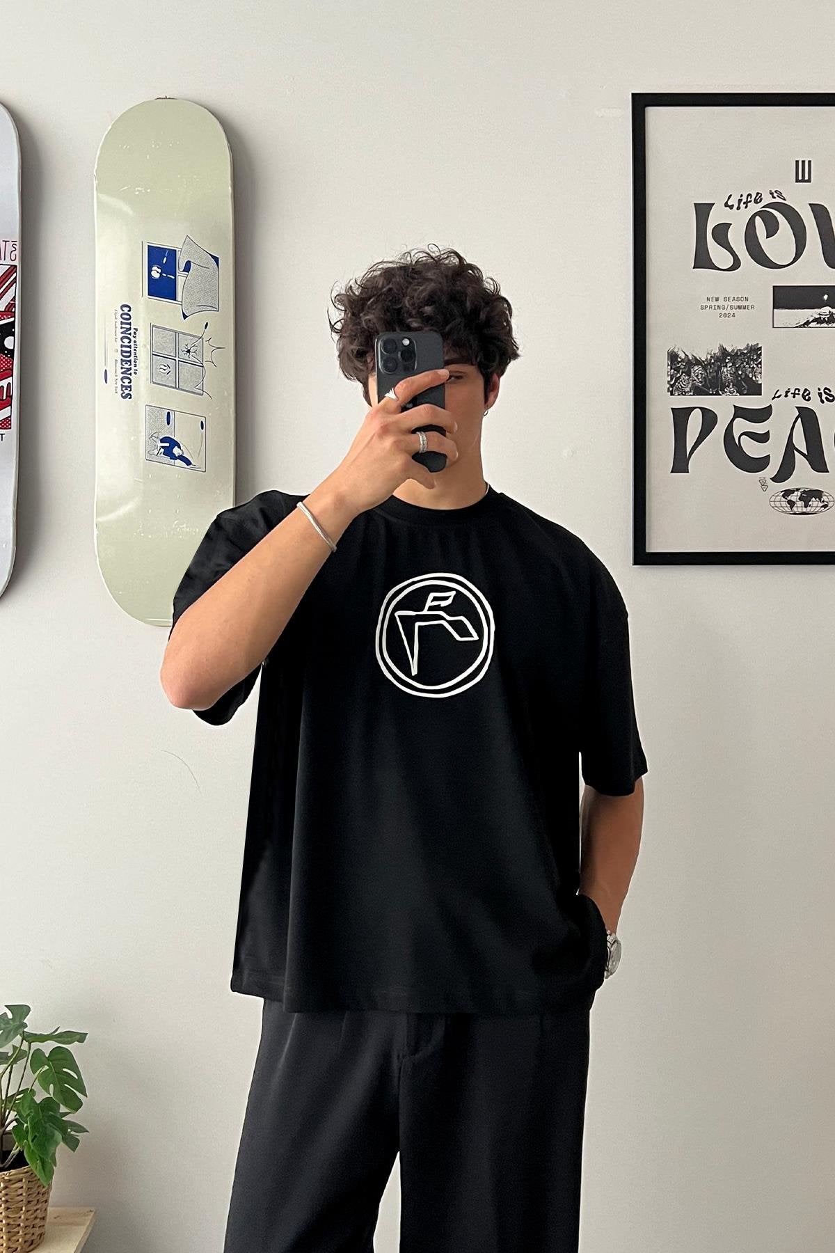 Circle Logo Printed Oversized T-Shirt